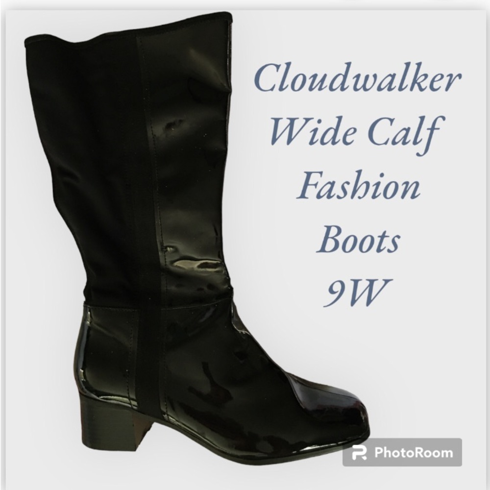 Cloudwalker Boots, Black, Wide Calf 9W